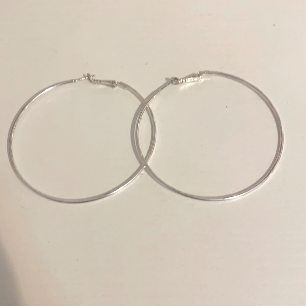 Silver hoops one size
